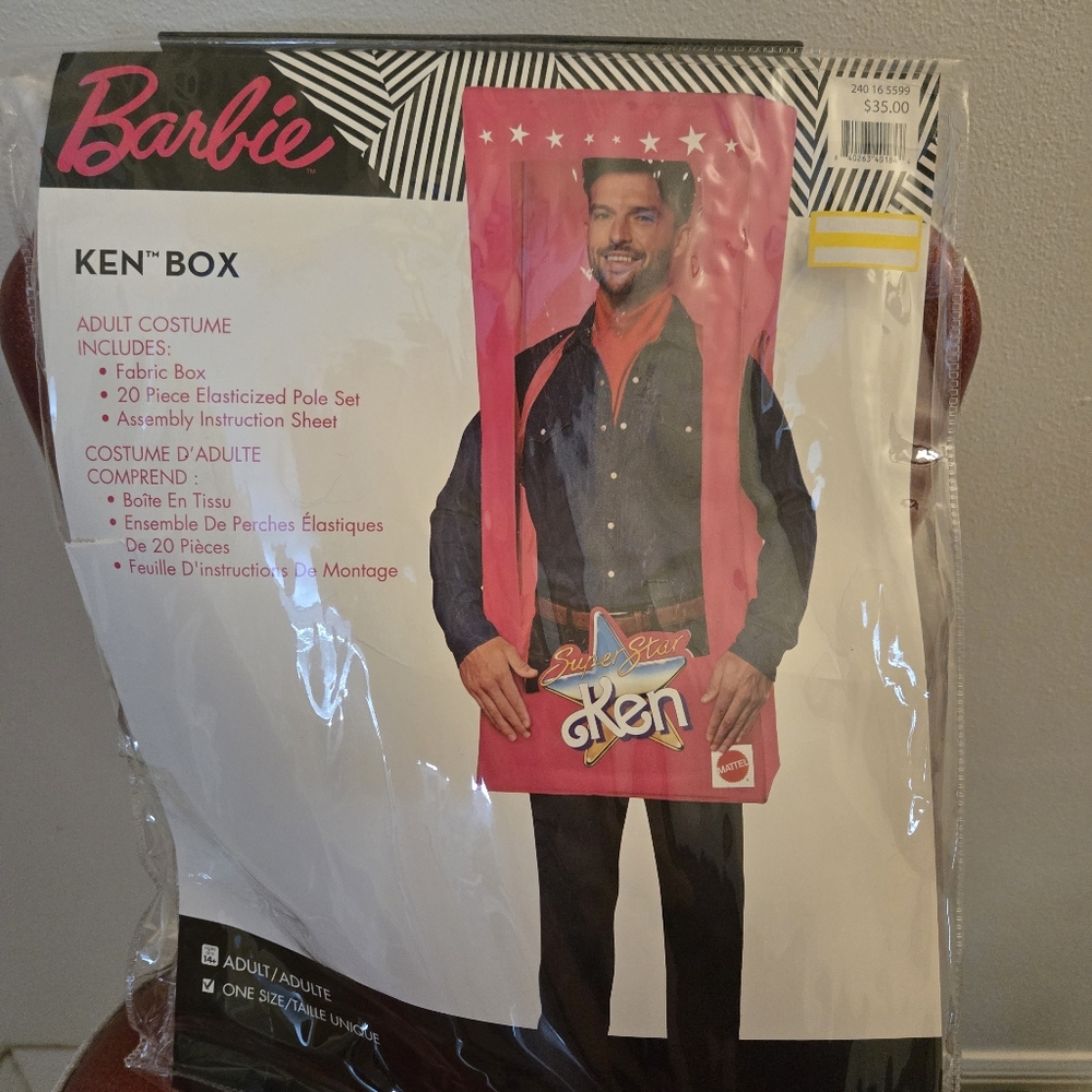 Barbie Ken Box Adult Costume New